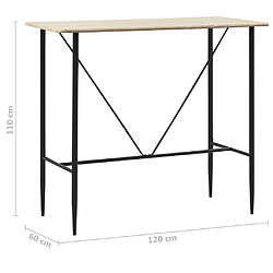 vidaXL Table de bar Chêne 120 x 60 x 110 cm MDF pas cher