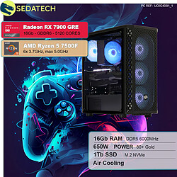 Sedatech PC Gamer • AMD Ryzen 5 7500F • RX 7900 GRE • 16Go DDR5 • 1To SSD M.2 • sans OS