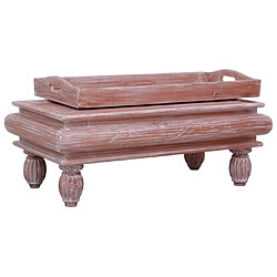 vidaXL Table basse Marron 90x50x40 cm Bois d'acajou massif