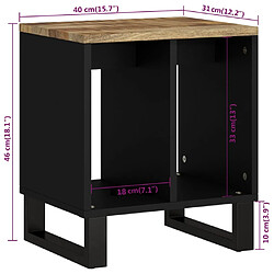 vidaXL Table d'appoint 40x31x46 cm Bois de manguier et d'ingénierie pas cher