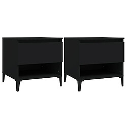 vidaXL Tables d'appoint 2 pcs Noir 50x46x50 cm Bois d’ingénierie