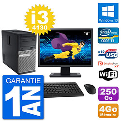 PC Tour Dell 9020 Ecran 19" Intel i3-4130 RAM 4Go Disque 250Go Windows 10 Wifi · Occasion 