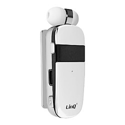 Oreillette Bluetooth Multipoint Autonomie 10h Câble Rétractable R8344 LinQ Blanc