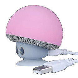 Universal Yyh-2pcs rose dessin animé champignon tête sans fil bluetooth en haut-parleur support de téléphone portable extérieur portable