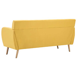 Maison Chic Canapé à 3 places,Canapé droit,Sofa de Salon,Banquette revêtement en tissu 172x70x82 cm jaune -GKD462492 pas cher