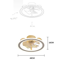 Universal Éclairage ventilateur chambre 48cm, 220V LED 36W réglage continu de la lumière du salon, chambre d'étude, lumière de la chambre d'enfants, lumière de la maison, blanc pas cher