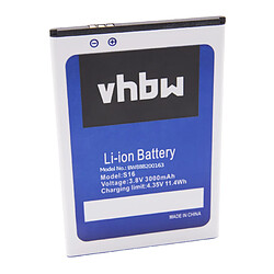 vhbw Li-Ion batterie 3000mAh (3.8V) pour téléphone portable mobil smartphone HomTom S16 