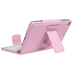 Acheter Wewoo SPM01 Pour iPad mini 5/4/3/2/1 Texture Litchi Détachable En Plastique Clavier Bluetooth Cuir avec Fonction de Support Rose