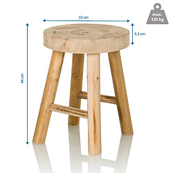 Acheter Tabouret RUSTIKO W bois de paulownia hjh LIVING