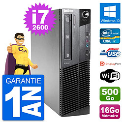 PC Lenovo ThinkCentre M81 SFF Core i7-2600 RAM 16Go Disque 500Go Windows 10 Wifi - Occasion