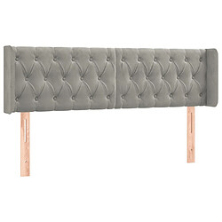 Avis Maison Chic Tête de lit scandinave à LED,meuble de chambre Gris clair 163x16x78/88 cm Velours -MN95816