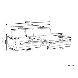 Avis Beliani Canapé d'angle MALOY Blanc cassé Tissu chenille