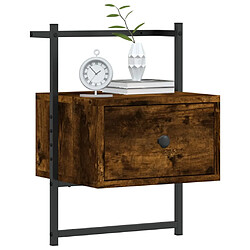 Acheter Maison Chic Table de chevet murale - Table de Nuit chêne fumé 35x30x51 cm cm