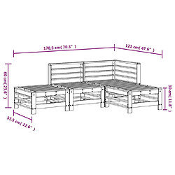 vidaXL Salon de jardin 4 pcs marron miel bois de pin massif pas cher