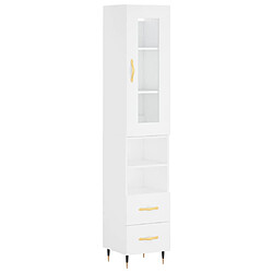 vidaXL Buffet haut Blanc 34,5x34x180 cm Bois d'ingénierie