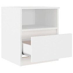 Maison Chic Table de chevet Table de Nuit Meuble de Rangement Blanc 40x40x50 cm Aggloméré pas cher