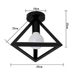 Avis Stoex Plafonnier Industrielle Retro en Métal Cage triangle Fer Noir Suspension luminaire pour Salon Chambre Café Bar Restaurent Salle à Manger