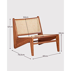 Nest Dream Fauteuil bas en bois de teck et rotin naturel - Compass pas cher