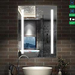 Miroir de salle de bain avec lumière LED 45cm(L)x60cm(H) Nouvelle Génération Miroir Lumineux de Salle de Bains Avec Éclairage LED Interrupteur Tactile, Lumière Blanche 6000K avec Anti Buée 45cm(L)x60cm(H)