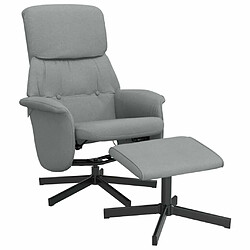 Maison Chic Fauteuil Relax pour salon, Fauteuil inclinable avec repose-pied gris clair tissu -GKD48347