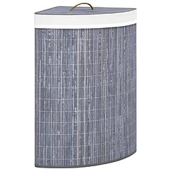 vidaXL Panier à linge d'angle Bambou Gris 60 L 