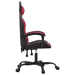 Avis vidaXL Chaise de jeu pivotante Noir et rouge bordeaux Similicuir