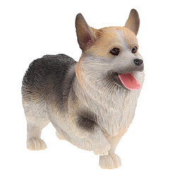 Résine Artisanat Permanent Figurine De Chien De Corgi Home Decor Collectibles Trois-couleur