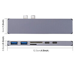 Acheter Wewoo Pour carte SD et fente Hub USB Alliage d'aluminium multifonction double adaptateur USB-C / Type-C avec HDMI femelle 2 ports USB 3.0 2 USB-C / Type-C fente TF