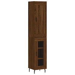 vidaXL Buffet haut Chêne marron 34,5x34x180 cm Bois d'ingénierie