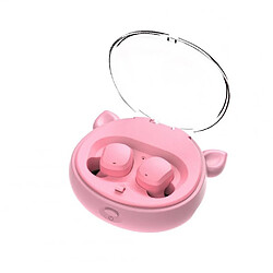 Universal Casque sans fil tws binaural running sport 5.0 casque style cartoon woofer bluetooth casque rose 