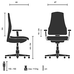 Acheter Siège de bureau / Fauteuil de direction LAVITA, tissu maille noir / noir hjh OFFICE