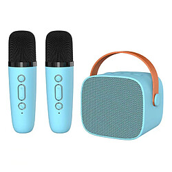 Brand 0 Double microphone haut-parleur bluetooth sans fil mini microphone portable haut-parleur bluetooth haut-parleur sans fil bleu