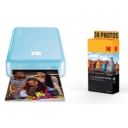 KODAK Pack Imprimante Photo Printer PM220 et cartouche MSC30 - Photos 5.4 * 8.6 cm, WIFI, Compatible avec iOS et Android - Bleu - BLEU 