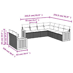 Avis Maison Chic Salon de jardin avec coussins 9 pcs | Ensemble de Table et chaises | Mobilier d'Extérieur beige résine tressée -GKD88082