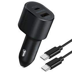 Chargeur Voiture 60W Original Samsung Sortie USB-C / USB Câble USB-C 1m Noir 