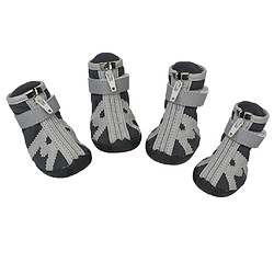 chaussures de pluie imperméables pour animaux de compagnie pour animaux de compagnie chiot en plein air anti-dérapant chaud chaussures 4 noir bottes de chien