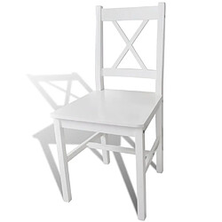 Decoshop26 Lot de 6 chaises de salle à manger cuisine en bois blanc style classique CDS022157