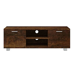 Acheter Maison Chic Meuble TV scandinave - Banc TV pour salon Chêne fumé 120x40,5x35 cm Bois d'ingénierie -MN20525