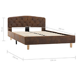 vidaXL Cadre de lit sans matelas marron similicuir daim 120x200 cm pas cher