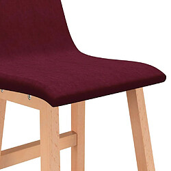 vidaXL Tabourets de bar lot de 2 rouge bordeaux tissu pas cher