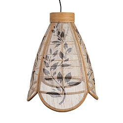 Suspension Romimex Noir Naturel Jute Bambou 37 x 47 x 37 cm 