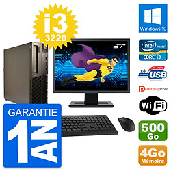 PC Lenovo M82 SFF Ecran 27" Intel i3-3220 RAM 4Go Disque 500Go Windows 10 Wifi · Occasion 