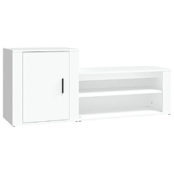 vidaXL Armoire à chaussures Blanc 130x35x54 cm Bois d'ingénierie