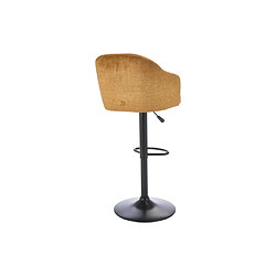 Vente-Unique Tabouret de bar en tissu et métal - Hauteur réglable - Jaune moutarde et noir - CARSTEN pas cher