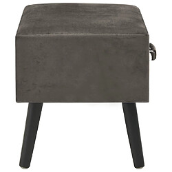 Acheter vidaXL Table de chevet Gris 40x35x40 cm Velours