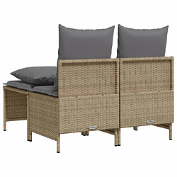 Acheter vidaXL Salon de jardin avec coussins 4 pcs beige résine tressée