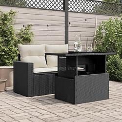 Avis Maison Chic Table de jardin | Table d'extérieur dessus en verre noir 100x55x73cm résine tressée -GKD66103