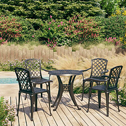 Maison Chic Table de bistro et chaises d'extérieur 5 pcs,Ensemble de bistro de jardin pour relax Aluminium coulé Noir -GKD949204