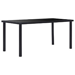 vidaXL Table à manger Noir 160x80x75 cm Verre trempé