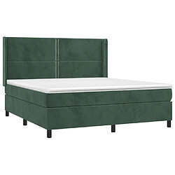 Avis vidaXL Sommier à lattes de lit matelas et LED Vert foncé 160x200 cm